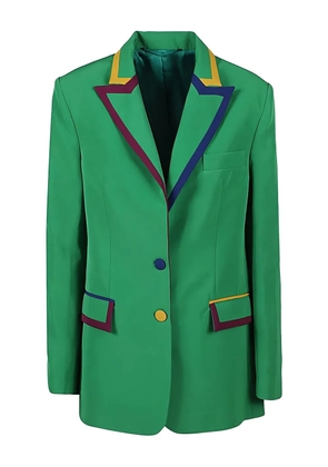 alessandro enriquez contrast-trim single-breasted blazer - Green