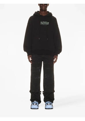 Off-White Best Ideas slogan-print cotton hoodie - Black