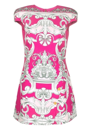 Versace Silver Baroque mini shift dress - Pink