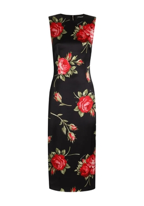 Dolce & Gabbana floral-print midi dress - Black