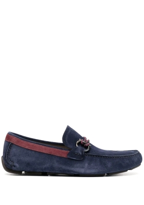 Ferragamo Front suede-leather Gancini loafers - Blue