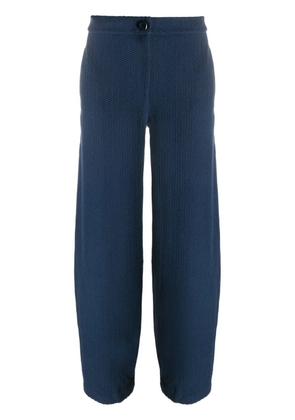 Emporio Armani chevron-jacquard mid-rise trousers - Blue