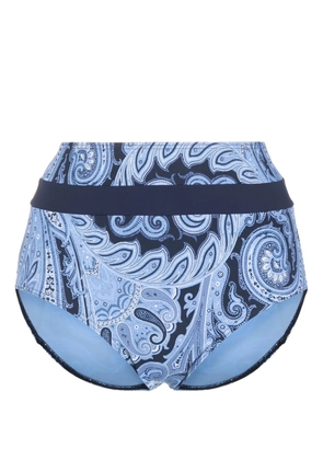 Marlies Dekkers Cache Coeur paisley- print high-waisted bikini bottoms - Blue