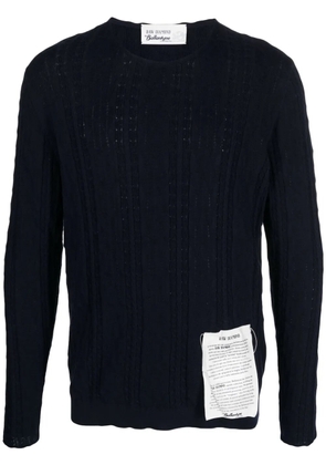 Ballantyne crew-neck pointelle-knit jumper - Blue