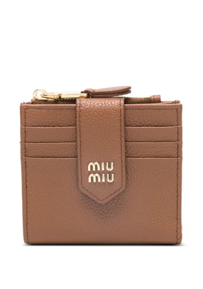 Miu Miu logo-detail wallet - Brown