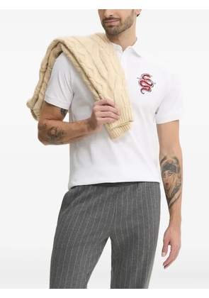 Karl Lagerfeld snake-embroidered polo shirt - White