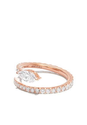 Anita Ko 18kt rose gold Two Row Coil diamond ring - Pink