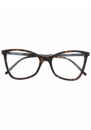 Saint Laurent Eyewear Jerry tortoise-shell square frames - Brown