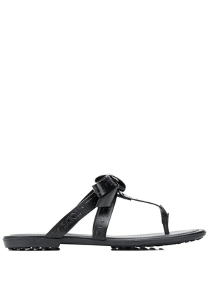 Tod's embossed logo flat sandals - Black