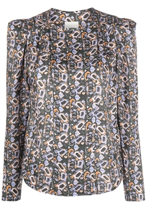 ISABEL MARANT Lensy floral-print blouse - Black