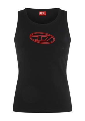 Diesel logo-embroidered sleeveless tank top - Black