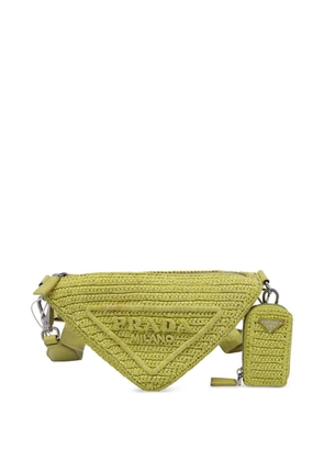Prada Pre-Owned crochet woven triangle shoulder bag - Yellow