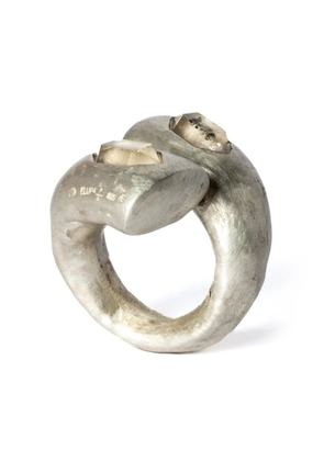 Parts of Four Big Twisted Druid diamond ring - Silver