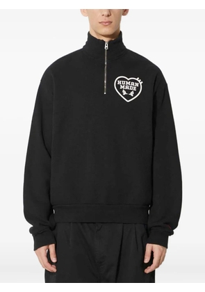 Human Made heart-logo half-zip sweatshirt - Black