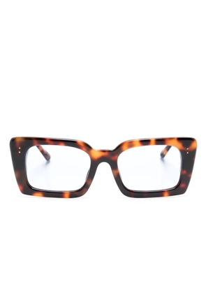 Linda Farrow Nieve rectangle-frame tortoiseshell-effect glasses - Brown