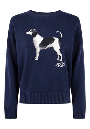 Lauren Ralph Lauren dog-embroidered crew-neck sweater - Blue
