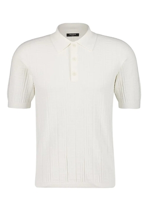 Balmain textured knitted polo shirt - White