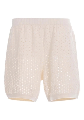 Agua Bendita eyelet-embroidered tailored shorts - Neutrals