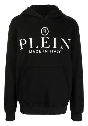 Philipp Plein logo-print cotton hoodie - Black