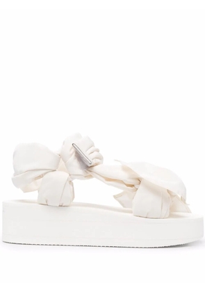 RED(V) bow-detail flatform sandals - White