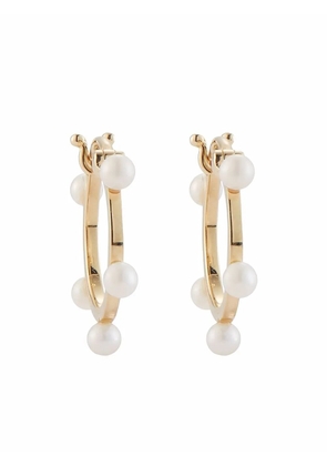 Mateo 14kt yellow gold small pearl dot hoops
