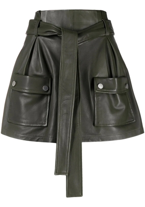 RED Valentino tie-waist flap-pocket skort - Green