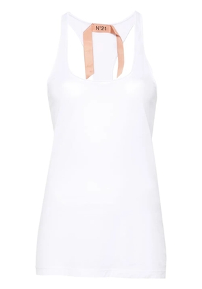 Nº21 logo-appliqué cotton tank top - White