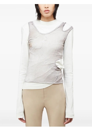 rusfrcade Julien layered cut-out top - Grey