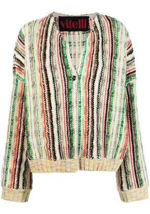 VITELLI striped knit cardigan - Red