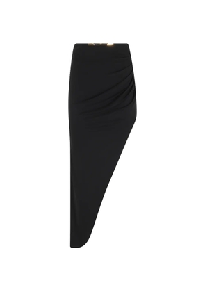 Elisabetta Franchi Gonna midi draped detail midi skirt - Black