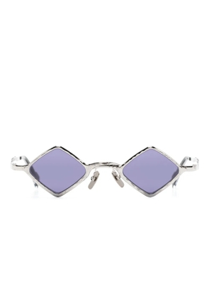Kuboraum sculpted-arms geometric-frame sunglasses - Silver