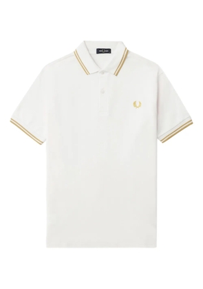 Fred Perry logo-embroidered polo shirt - White