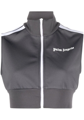 Palm Angels logo-print zip-up vest - Grey