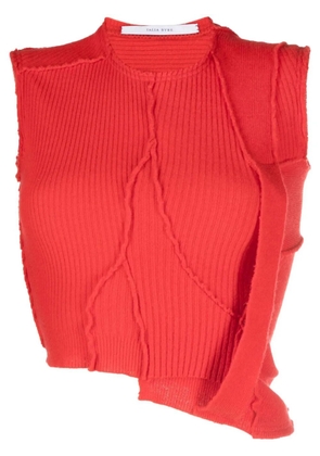 Talia Byre knitted merino top - Red