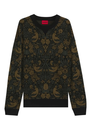 HUGO crew-neck patterned sneakers - Black