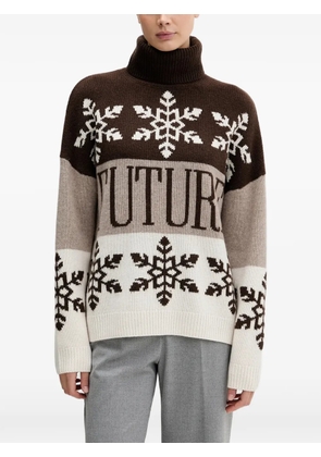 FROM FUTURE snowflake roll-neck sweater - Brown