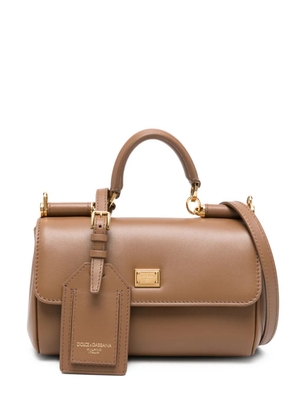 Dolce & Gabbana top handle leather shoulder bag - Brown