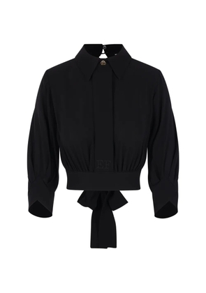 Elisabetta Franchi button-detail tie blouse - Black