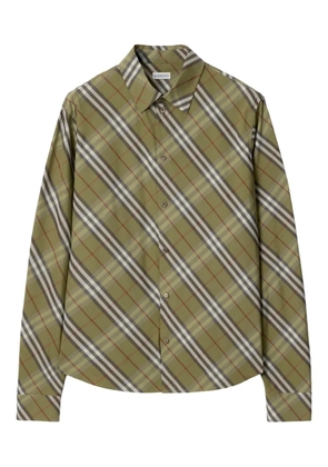 Burberry check-cotton shirt - Green