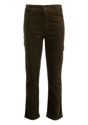 PAIGE logo-patch corduroy slim-fit trousers - Green