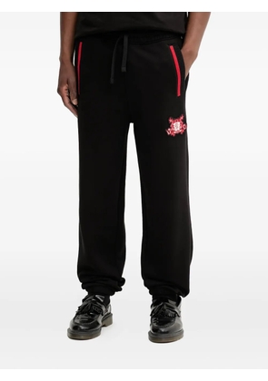 HUGO embroidered-panel drawstring track pants - Black