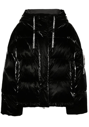Dolce & Gabbana coated-finish puffer jacket - Black