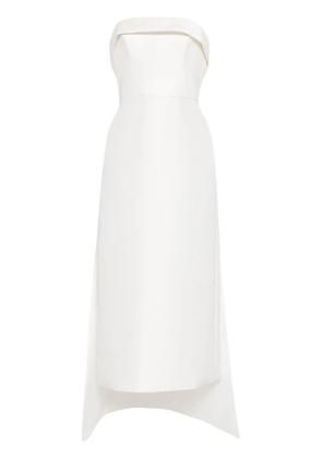 Amsale strapless watteau-back dress - White