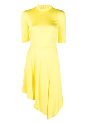 Stella McCartney half-sleeve asymmetric-hem dress - Yellow