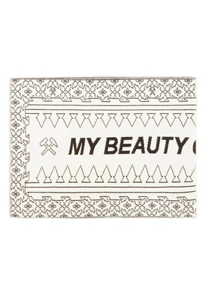 GmbH logo-patch scarf - White