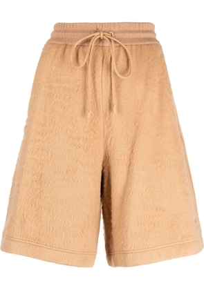 Krizia faux-fur drawstring Bermuda shorts - Neutrals