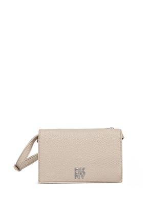 DKNY logo-plaque crossbody wallet - Neutrals