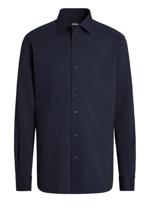 Zegna long-sleeve cotton shirt - Blue