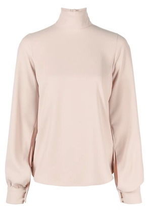 Nº21 puff-sleeves crepe blouse - Neutrals