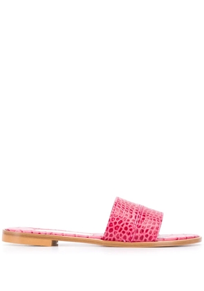 Avec Modération crocodile embossed sandals - Pink